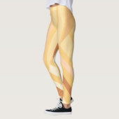 茶色ベージュ斜ストライプの線 レギンス (左)