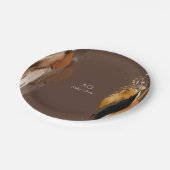 茶色ベージュ黒金ゴールド水色 ペーパープレート (アングル)
