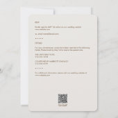 茶色ミニマルの葉の輪郭オールインワン結婚 招待状 (裏面)