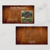 茶色ミニマル馬の写真コーチ素朴ング 名刺 (正面/裏面)