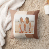 茶色モダンとベージュの図形 |写真 クッション (ブランケット)