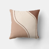 茶色モダンとベージュの形 |写真のギフト クッション (裏面)