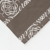 茶色モダンに抽象芸術の花柄 フリースブランケット (角)