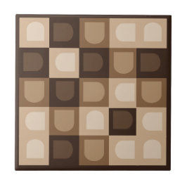 茶色モダンのアーチ幾何パタアステカーン タイル