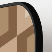 茶色モダンのアーチ幾何パタアステカーン ピックルボールラケット (左詳細)