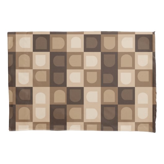茶色モダンのアーチ幾何パタアステカーン 枕カバー (正面左)