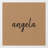 茶色モダンのスタイリッシュ名前をカスタムする ウィンドウサイン (シート)