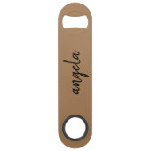 茶色モダンのスタイリッシュ名前をカスタムする スピード栓抜き (正面)