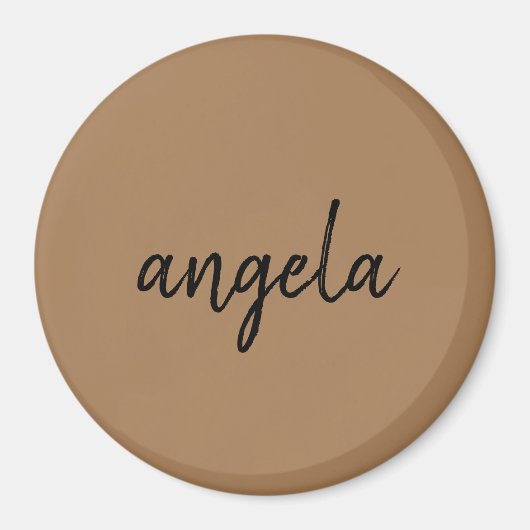 茶色モダンのスタイリッシュ名前をカスタムする マグネット (正面)