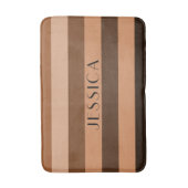 茶色モダンのストライプパターン バスマット (正面縦)