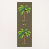 茶色モダンの植物性ヤシの木パーソナライズされた ヨガマット (正面)