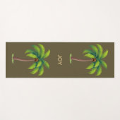 茶色モダンの植物性ヤシの木パーソナライズされた ヨガマット (正面(横))