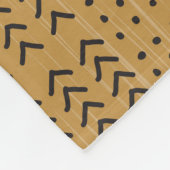 茶色モダンの泥布のアフリカパターン フリースブランケット (角)