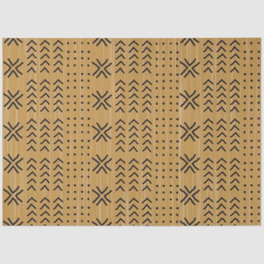 茶色モダンの泥布のアフリカパターン 薄葉紙 (正面)