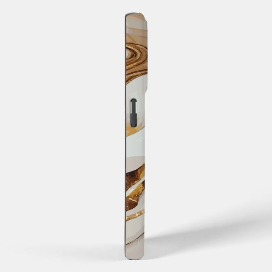 茶色モダンの渦巻形の大理石のテクスチャモノグラム Case-Mate iPhoneケース (裏面 / 右)