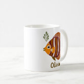 茶色モダンの熱帯魚 コーヒーマグカップ (正面右)