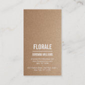 茶色モダンの紙の茶色いヴィンテージの花が青い絵を描 名刺 (裏面)