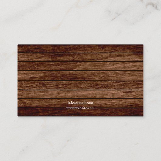 茶色モダンの素朴馬の写真ウマ科の 名刺 (裏面)