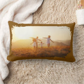 茶色モダングランジ縁ど写真 ランバークッション (ブランケット)