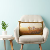 茶色モダングランジ縁ど写真 ランバークッション (椅子)