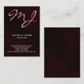 茶色モダンユニーク赤プロフェッショナルモノグラム 名刺 (正面/裏面)