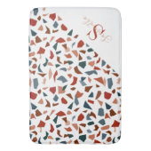 茶色モダン模様モノグラム バスマット (正面縦)