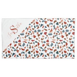 茶色モダン模様モノグラム 枕カバー