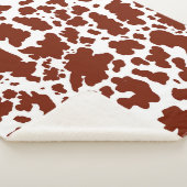 茶色モダン牛の肌のアニマルプリント シェルパブランケット (3/4)