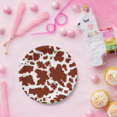 茶色モダン牛の肌のアニマルプリント ペーパープレート (パーティー)