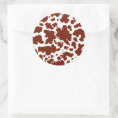 茶色モダン牛の肌のアニマルプリント ラウンドシール (バッグ)