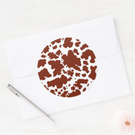 茶色モダン牛の肌のアニマルプリント ラウンドシール