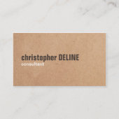 茶色モダン白はっきりした印刷クラフトコンサルタント 名刺 (正面)