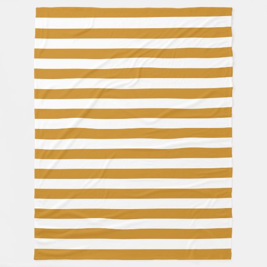 茶色モダン白ストライプの装飾テンプレート フリースブランケット (正面)