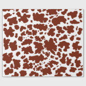茶色モダン白色牛皮質組織アニマルプリント ラッピングペーパー (フラット)