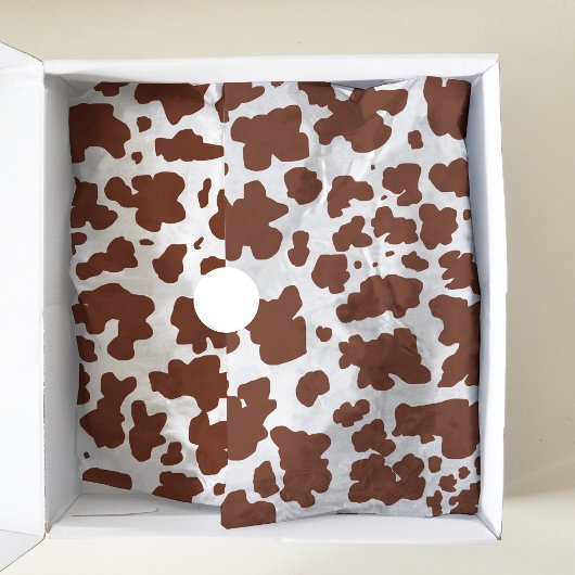 茶色モダン白色牛皮質組織アニマルプリント 薄葉紙