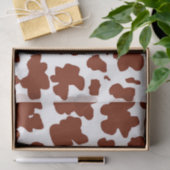 茶色モダン白色牛皮質組織アニマルプリント 薄葉紙 (ギフト)