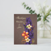 茶色モダン紫サンキューカード ポストカード (スタンド正面)