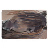 茶色モダン絵画の馬の マグネット (横)