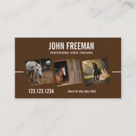 茶色モダン馬写真馬術 名刺