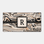 茶色モダン黒模様モノグラム デスクマット (正面)