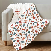 茶色モノグラムののパタエレガントーン フリースブランケット