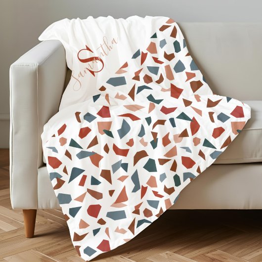 茶色モノグラムののパタエレガントーン フリースブランケット