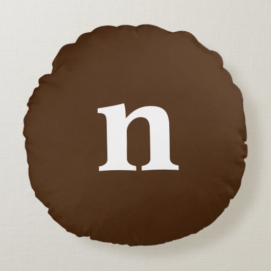 茶色モノグラム円枕 ラウンドクッション (正面)