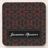 茶色ユニークの蛇の皮膚パターン コースター (正面)