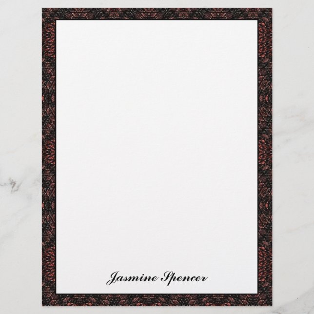 茶色ユニークの蛇の皮膚パターン レターヘッド (正面)