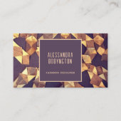 茶色ユニーク金ゴールド抽象芸術ボはっきりしたーエレガント 名刺 (正面)