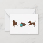 茶色ラブ・ココ・漫画ストリップ ノートカード (正面)