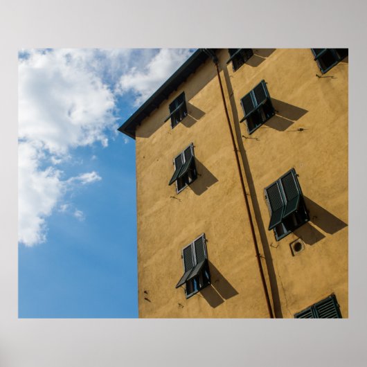 茶色ルーバー窓の低角度撮影 ポスター (正面)