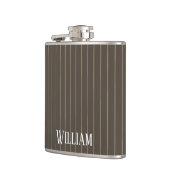 茶色レトロパーソナライズされたピンストライプ フラスク (左)