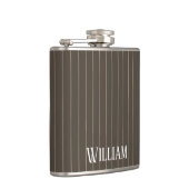 茶色レトロパーソナライズされたピンストライプ フラスク (右)